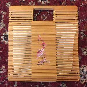 Vintage Bamboo Basket Handbag